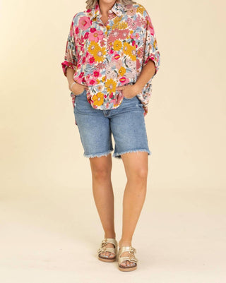 Bibi - Camisa floral Kelly com botões