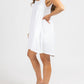 Olivaceous - LINEN RUFFLE STRAP MINI DRESS