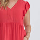 Entro - Curvy Karli Ruffle Sleeve Tiered Dress