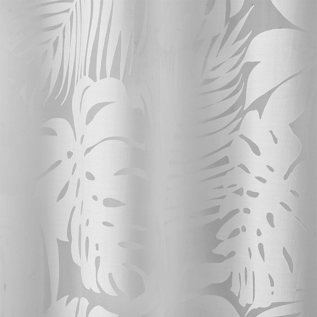 Palm Leaf Burnout Sheer Window Curtain White 50x84