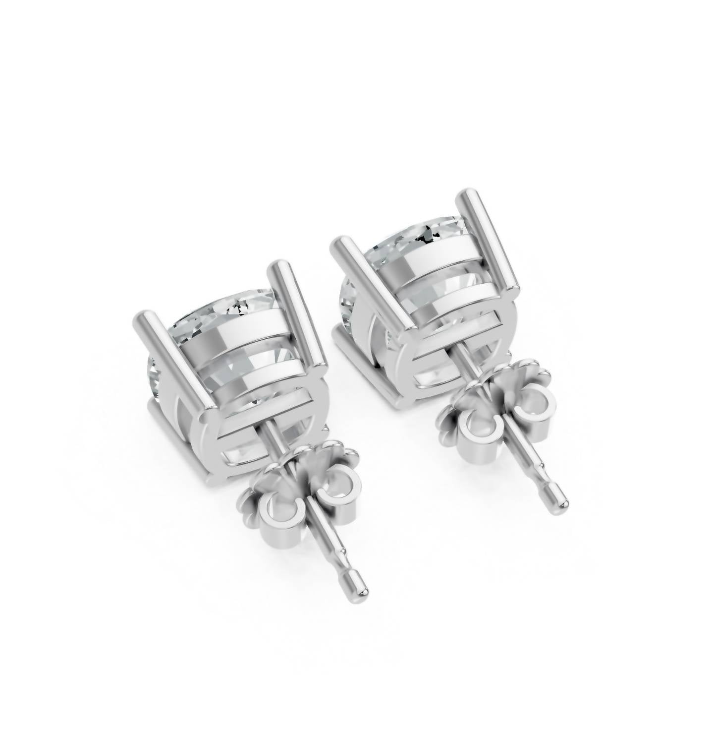 Aamiaa - Women's Cushion Shape 4 Prong Push Back Studs