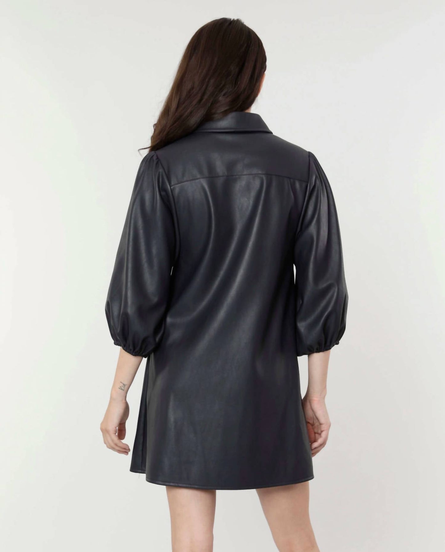 Dolce Cabo - Everywhere Leather Dress with Puff Sleeves