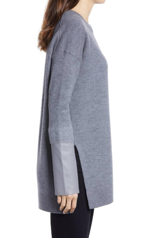 Allsaints - Essy Leather Cuff Wool Sweater