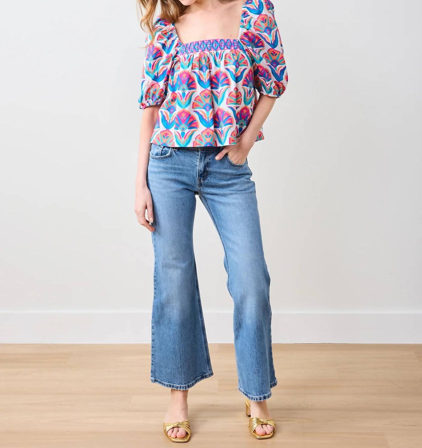 Printfresh - Margot Square Neck Blouse