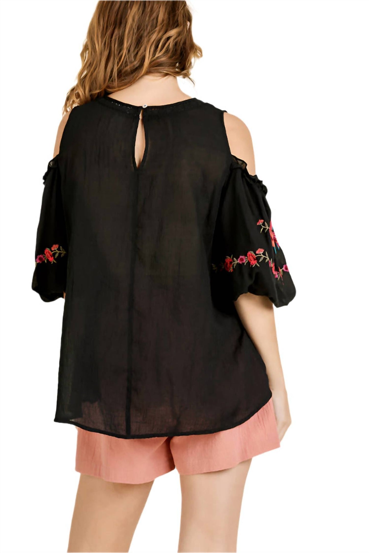 Umgee - Floral Embroidered Peasant Top