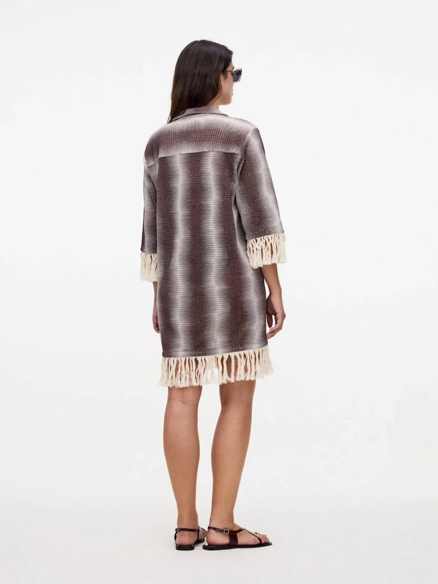 Oas - Aya Net Weave Printed Dress