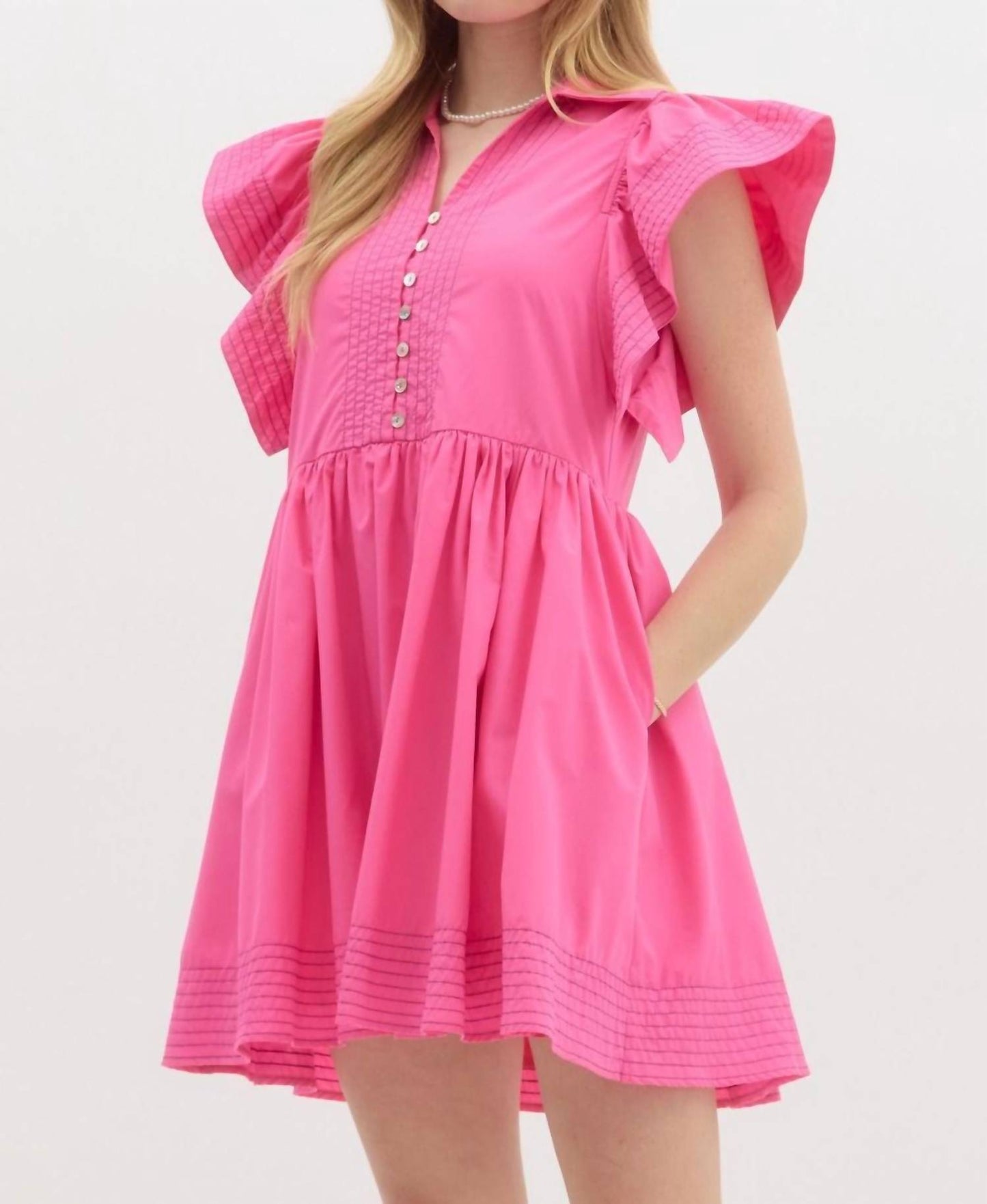 Entro - Embrace Today Flutter Sleeve Dress