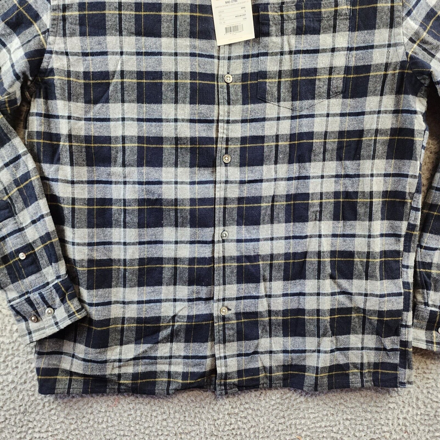 Camisa xadrez de flanela Carsten da Norse Projects cinza