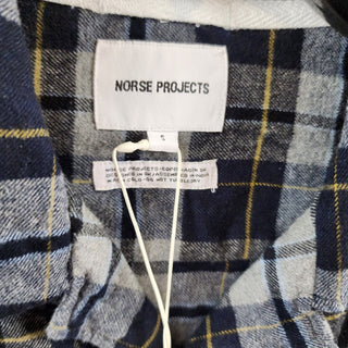 Camisa xadrez de flanela Carsten da Norse Projects cinza