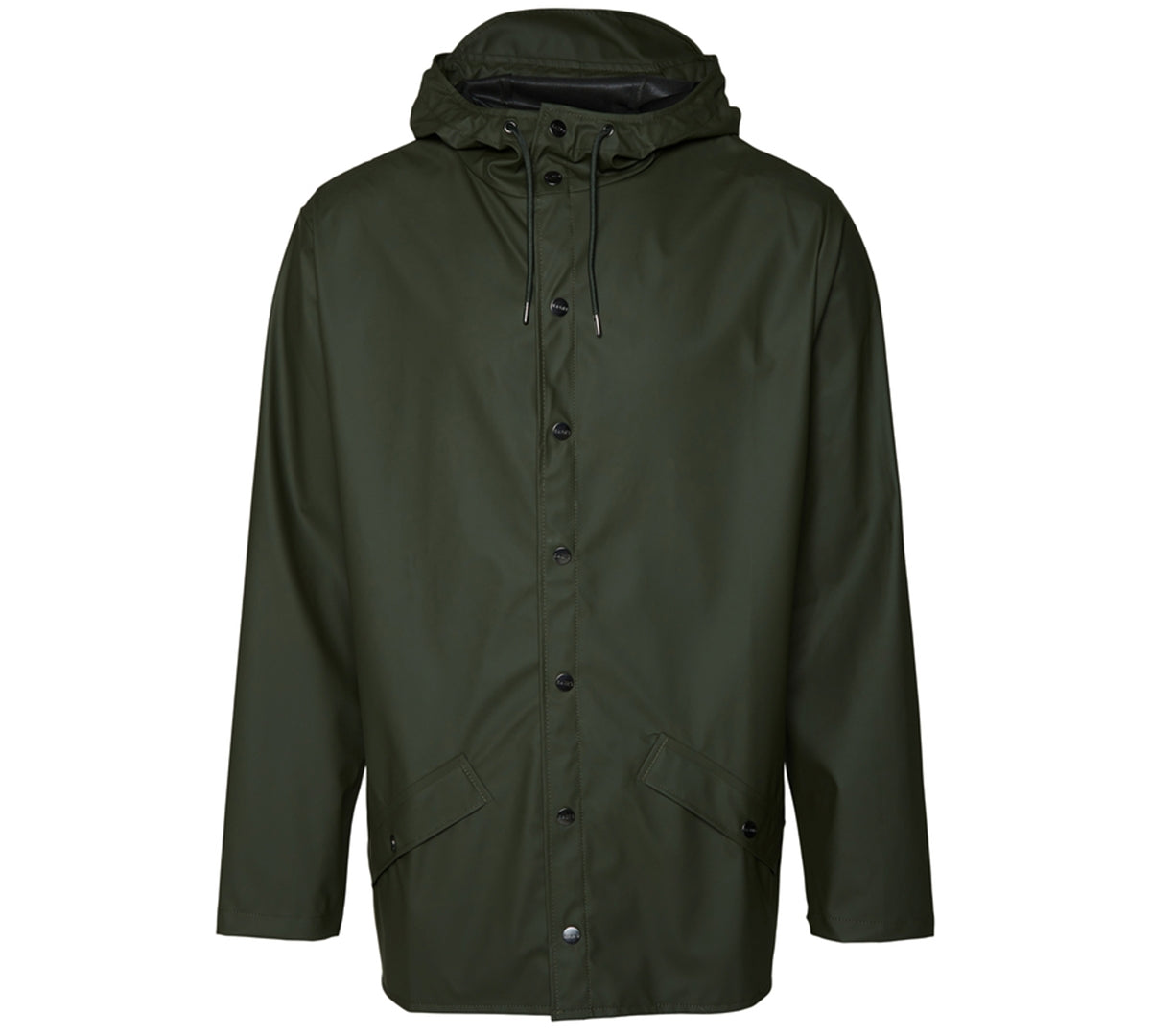 Jaqueta de chuva leve com capuz Rains masculina, verde, tamanho médio