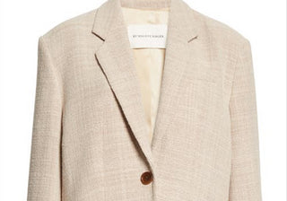 Blazer feminino Rosettan texturizado de algodão misto, tamanho 10, da BY MALENE BIRGER