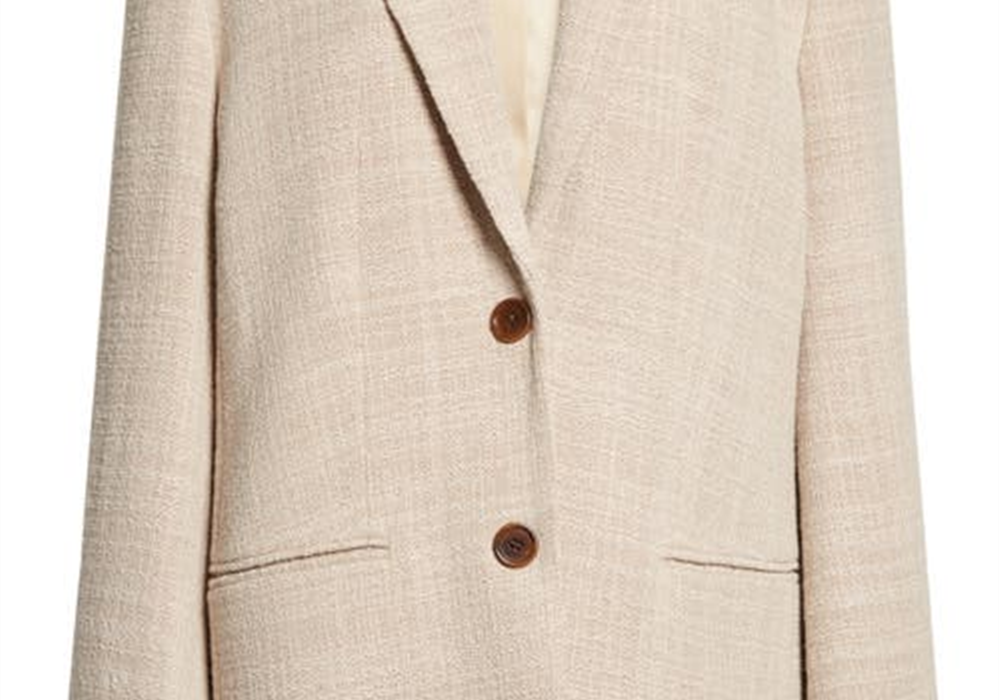 Blazer feminino Rosettan texturizado de algodão misto, tamanho 10, da BY MALENE BIRGER