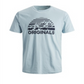 Camiseta masculina Jack &amp; Jones com estampa gráfica e gola redonda, manga curta, vermelha escura, tamanho médio