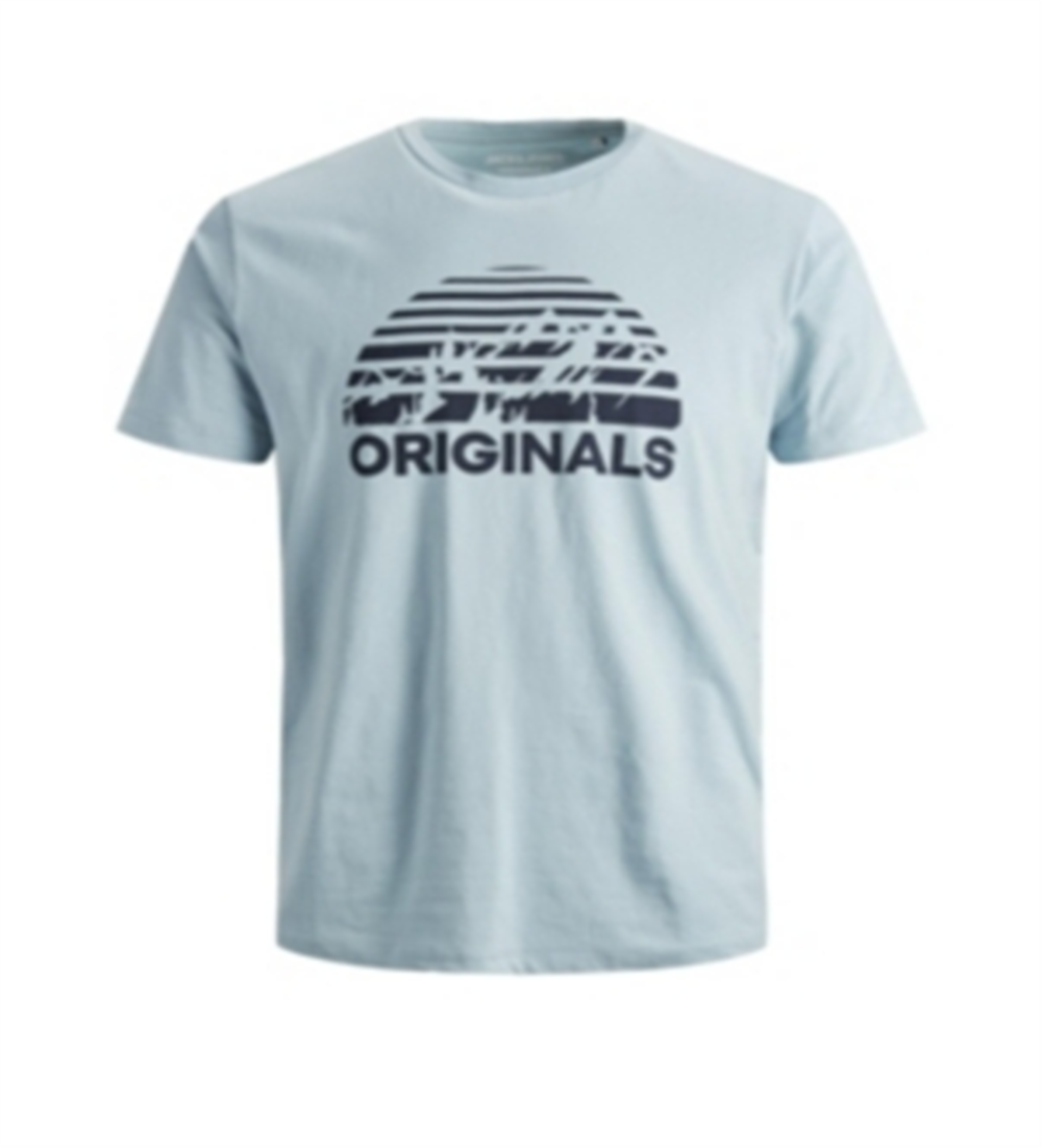 Camiseta masculina Jack &amp; Jones com estampa gráfica e gola redonda, manga curta, vermelha escura, tamanho médio