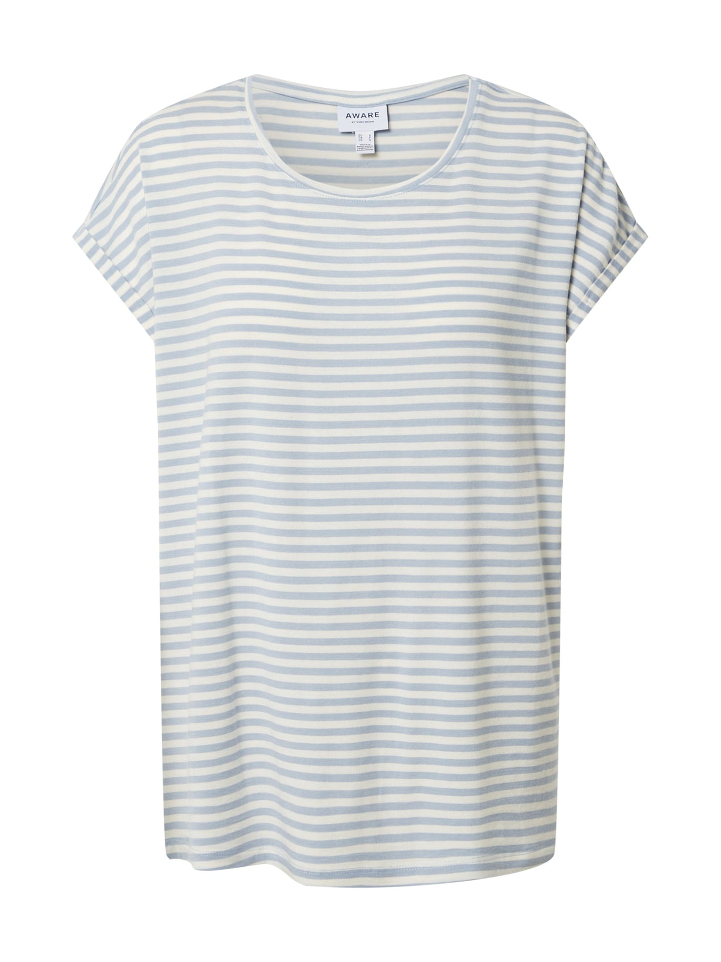 Camiseta feminina listrada Ava VERO MODA, azul, tamanho médio