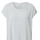 Camiseta feminina listrada Ava VERO MODA, azul, tamanho médio