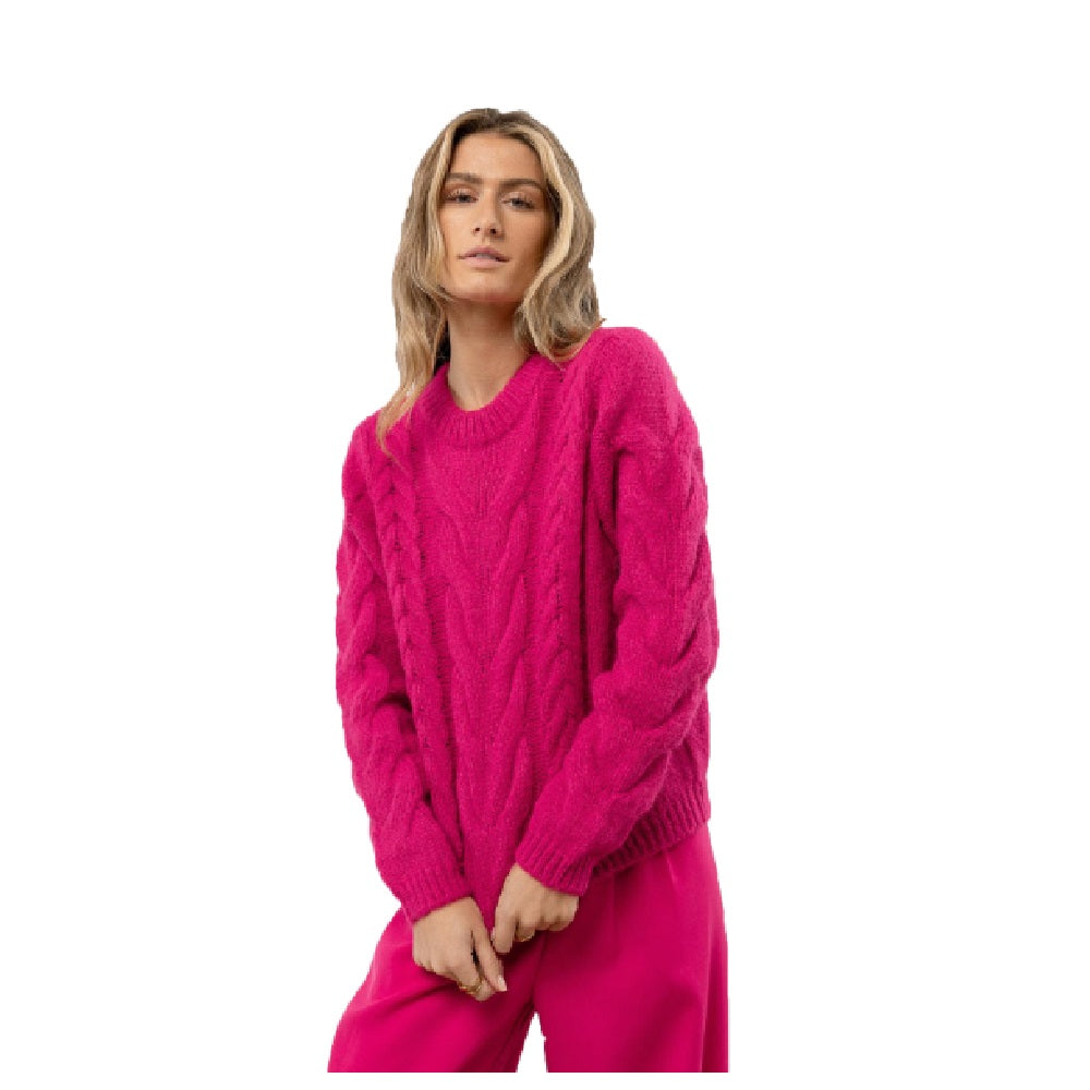 Suéter Cindy Cable Knit Feminino Vero Moda Rosa Tamanho Grande