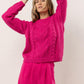 Suéter Cindy Cable Knit Feminino Vero Moda Rosa Tamanho Grande