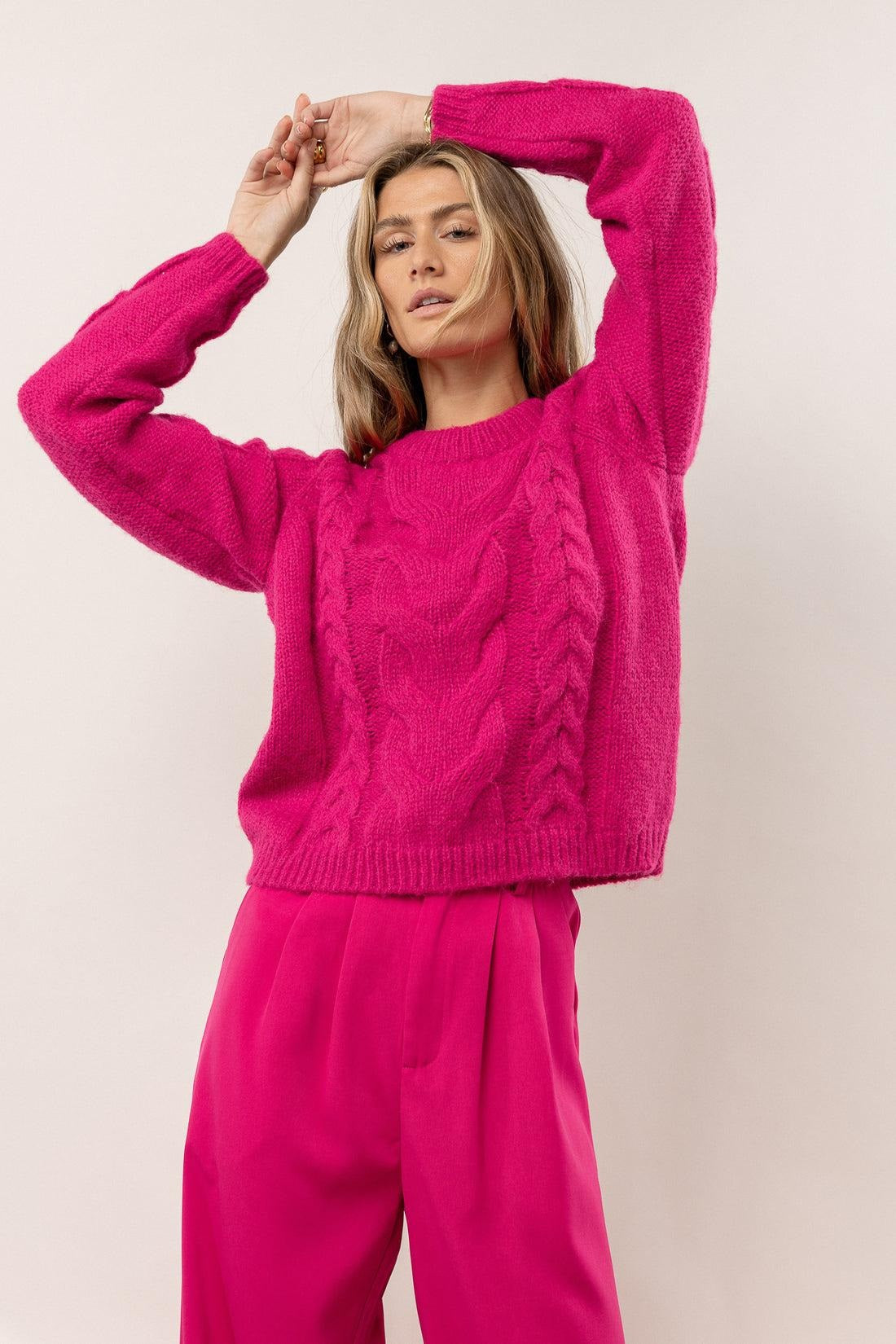 Suéter Cindy Cable Knit Feminino Vero Moda Rosa Tamanho Grande