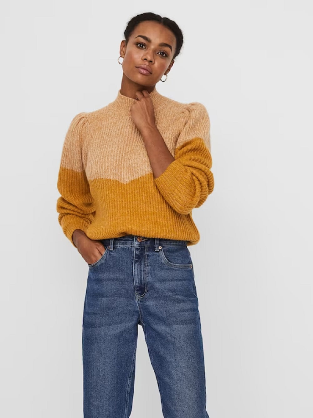 VERO MODA Suéter Feminino Marrom