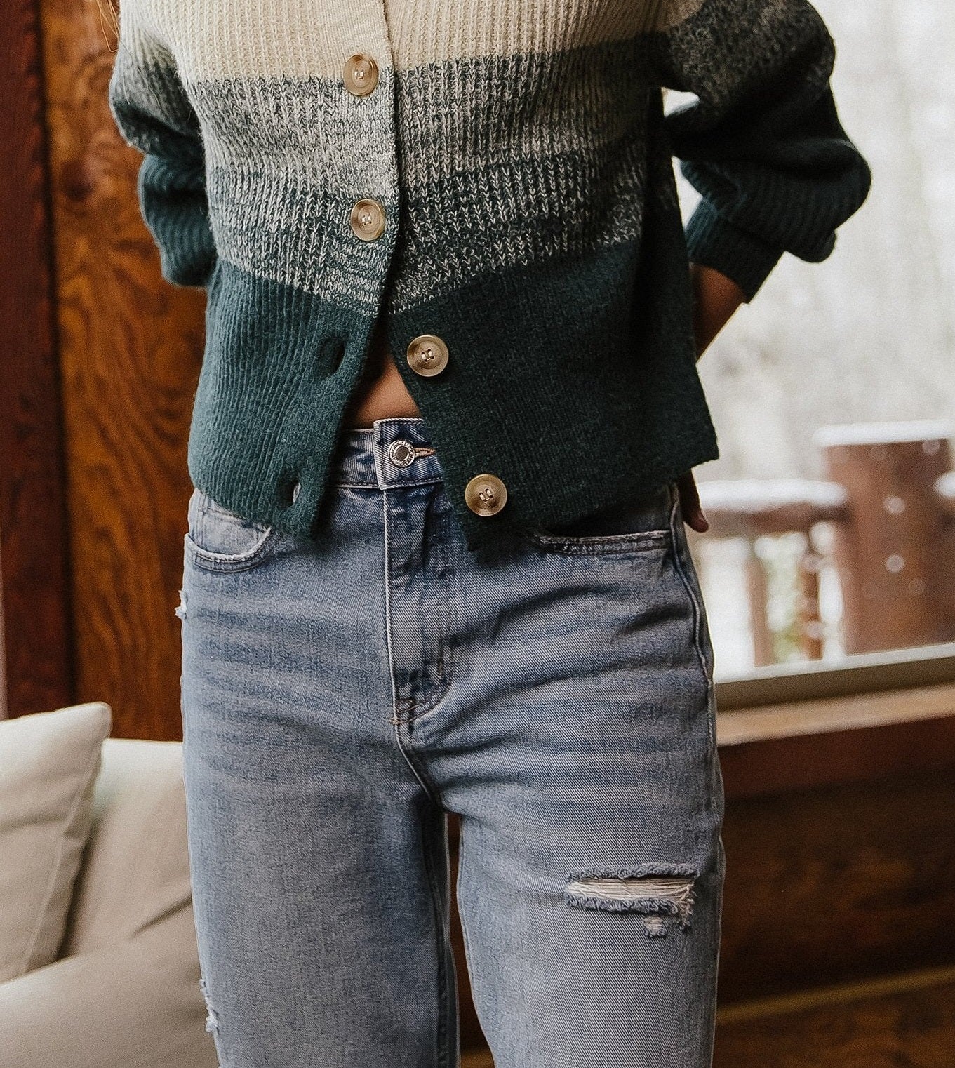 Cardigan de malha Delaine feminino VERO MODA, verde, tamanho pequeno