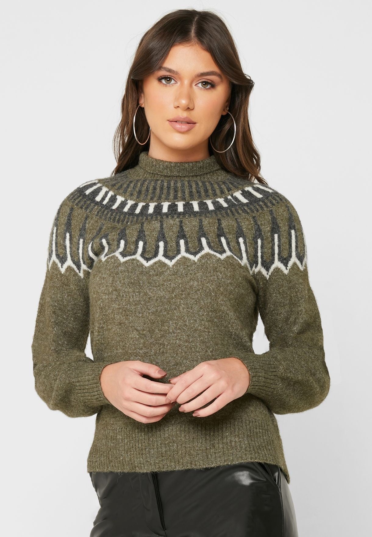VERO MODA Suéter Amora feminino verde