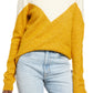 Suéter feminino Anns Cottage Plaza Block amarelo tamanho médio
