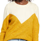 Suéter feminino Anns Cottage Plaza Block amarelo tamanho médio