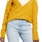 Suéter feminino Anns Cottage Plaza Block amarelo tamanho médio