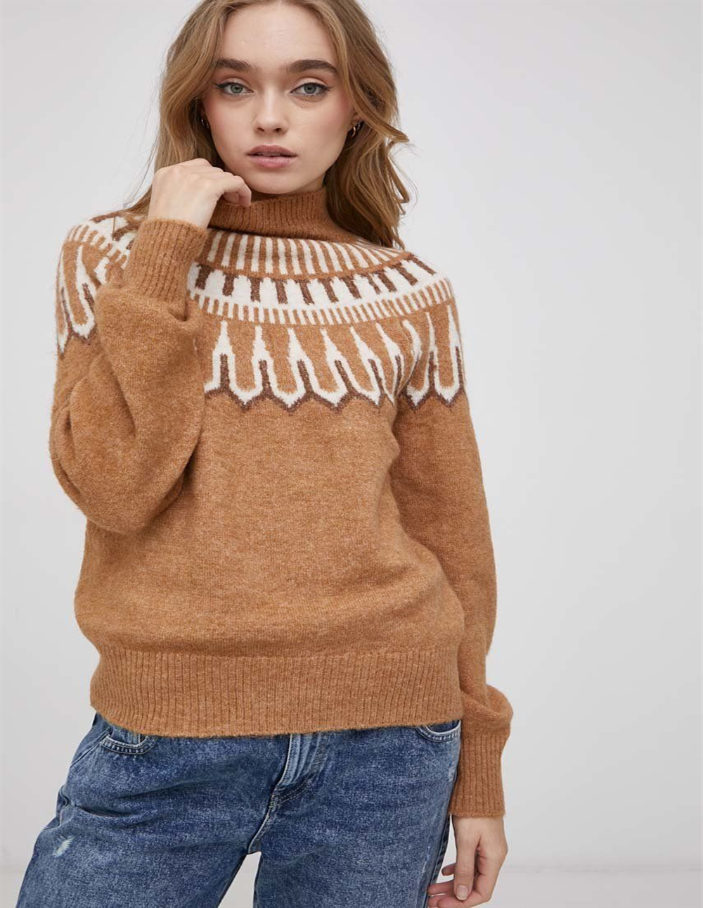 VERO MODA Suéter Amora feminino marrom