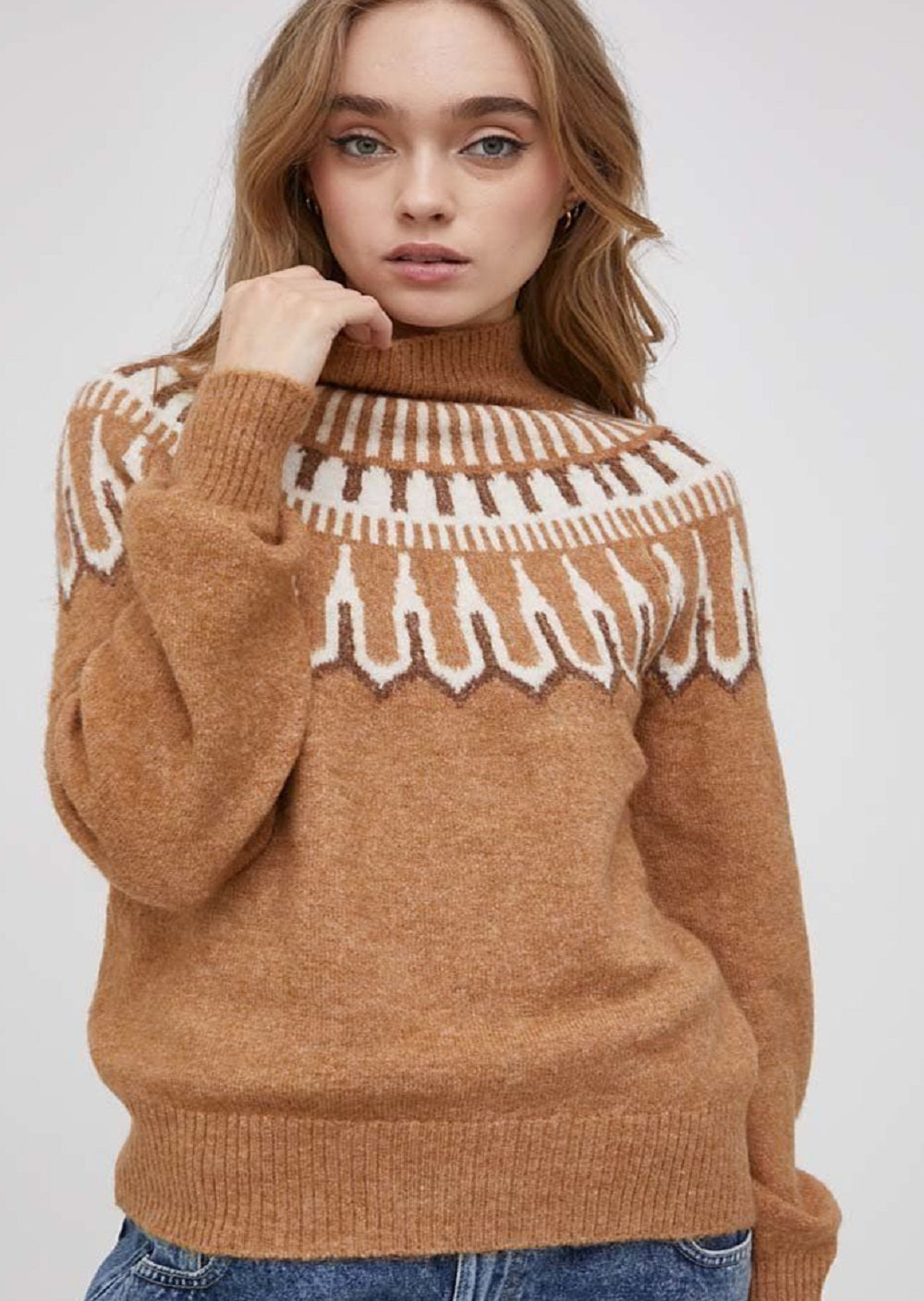 VERO MODA Suéter Amora feminino marrom
