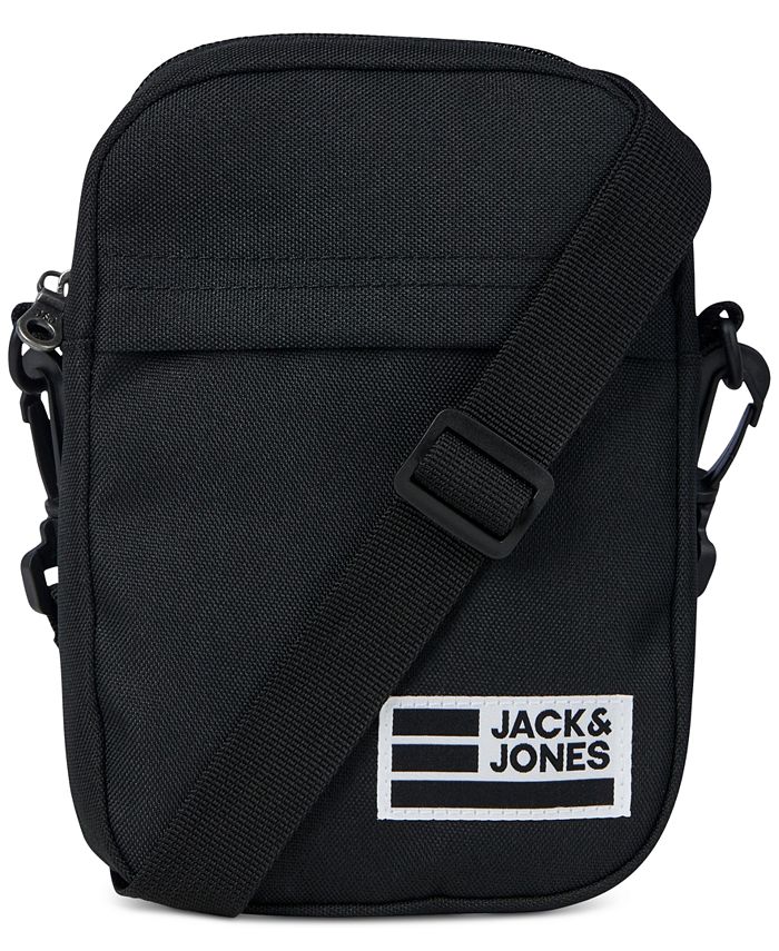 Bolsa tiracolo pequena Jamie masculina Jack &amp; Jones, preta, tamanho regular