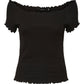 Blusa canelada Gabriella feminina VERO MODA preta