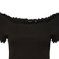 Blusa canelada Gabriella feminina VERO MODA preta