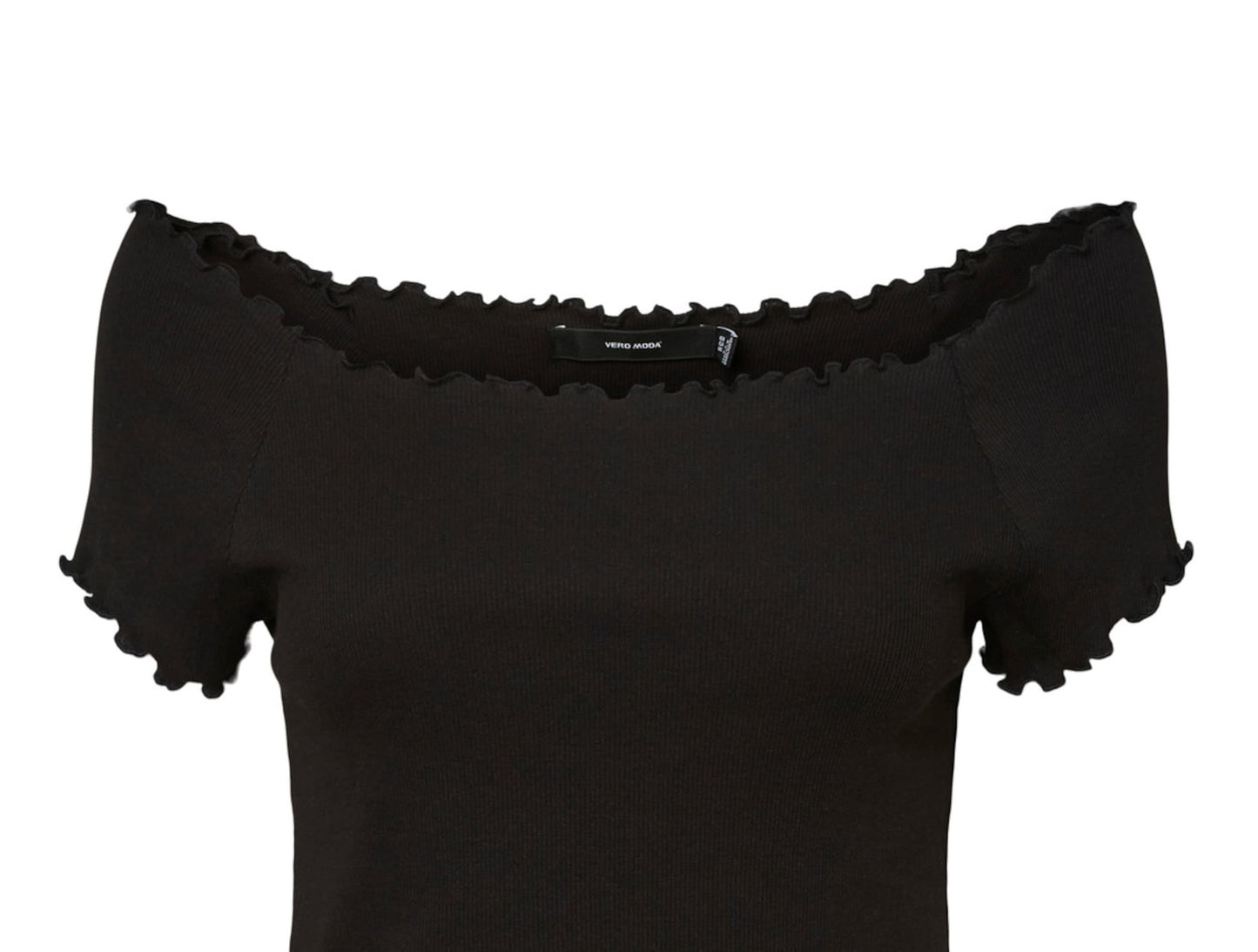 Blusa canelada Gabriella feminina VERO MODA preta