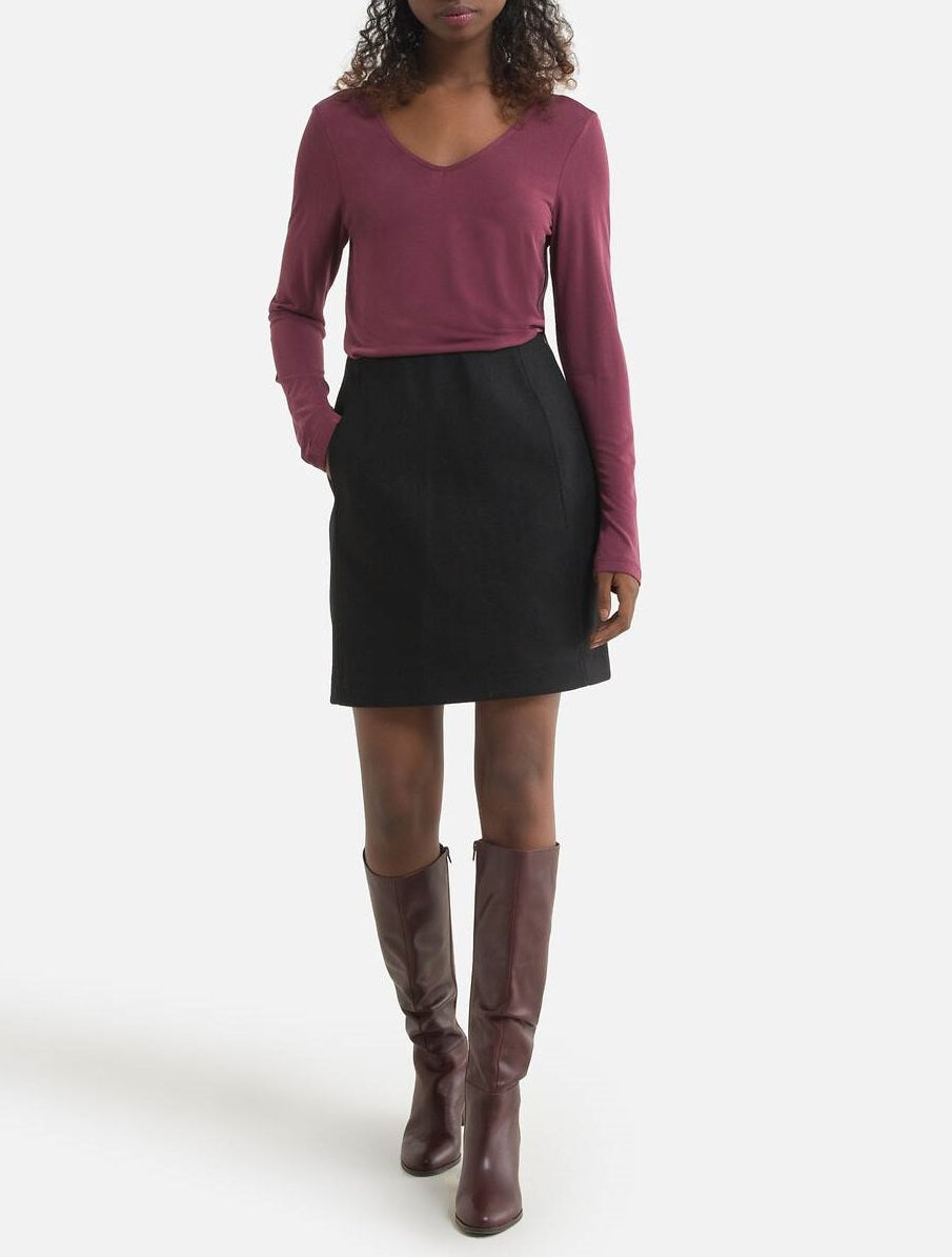 Minissaia reta reciclada feminina VERO MODA preta