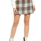 VERO MODA Minissaia Xadrez Feminina Marrom Tamanho P