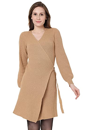 Vestido de malha Alexandria feminino VERO MODA marrom tamanho pequeno
