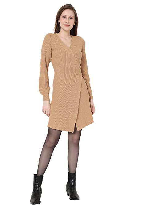 Vestido de malha Alexandria feminino VERO MODA marrom