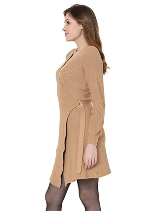 Vestido de malha Alexandria feminino VERO MODA marrom