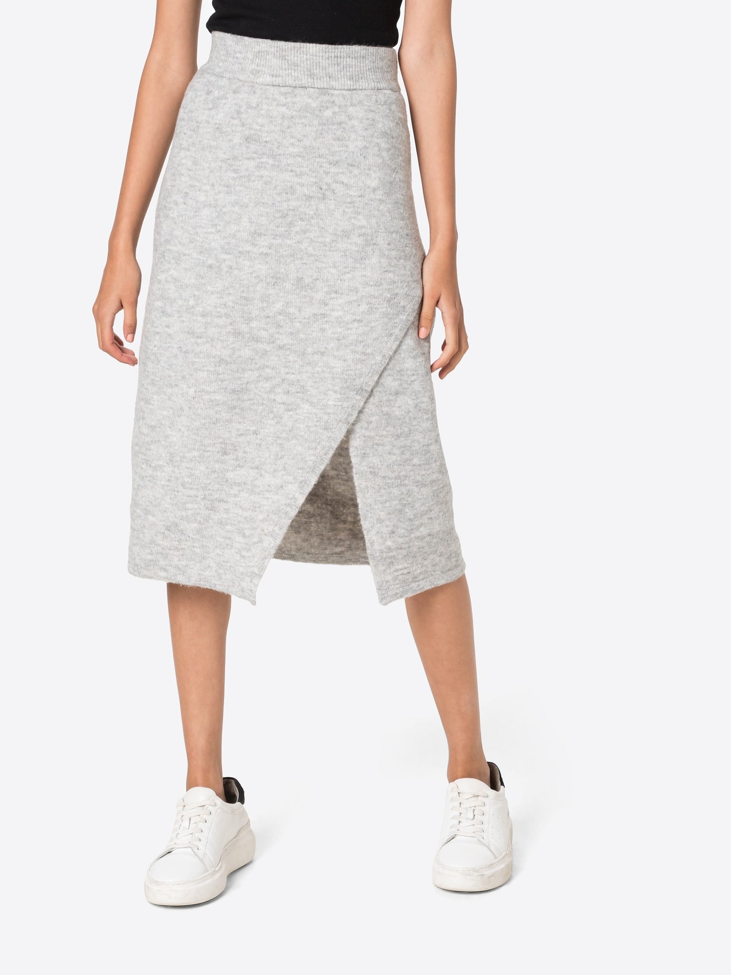 VERO MODA Saia Lápis Gennady Feminina Cinza