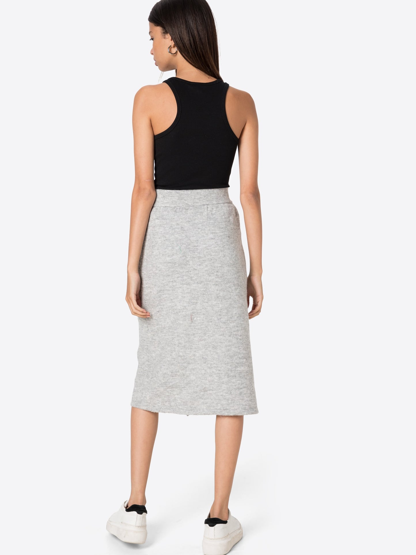 VERO MODA Saia Lápis Gennady Feminina Cinza