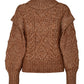 VERO MODA Suéter Feminino Marrom Tamanho Grande