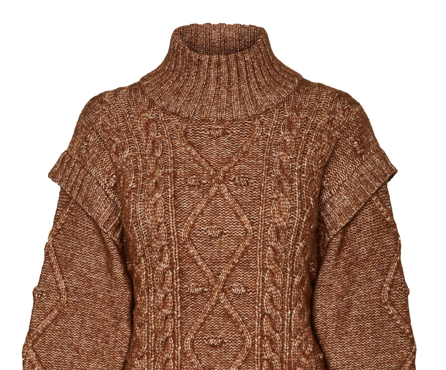 VERO MODA Suéter Feminino Marrom Tamanho Grande