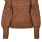 VERO MODA Suéter Feminino Marrom Tamanho Grande