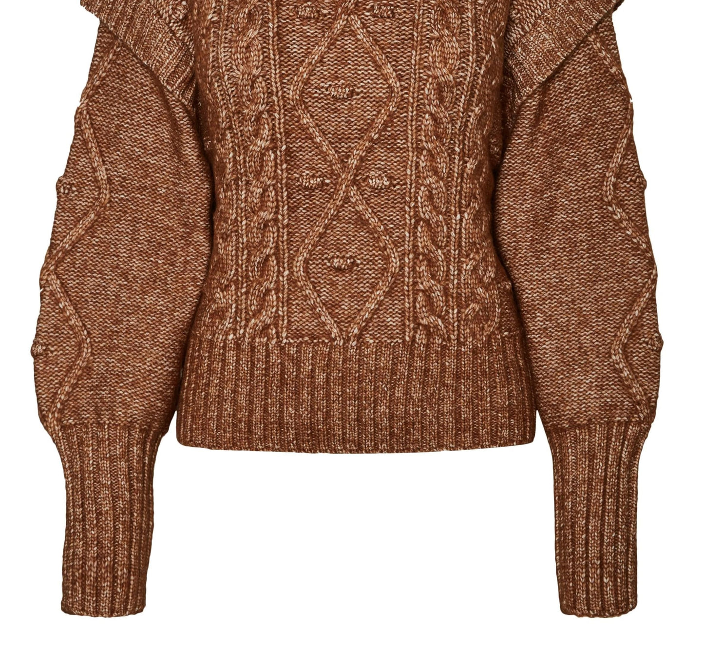 VERO MODA Suéter Feminino Marrom Tamanho Grande