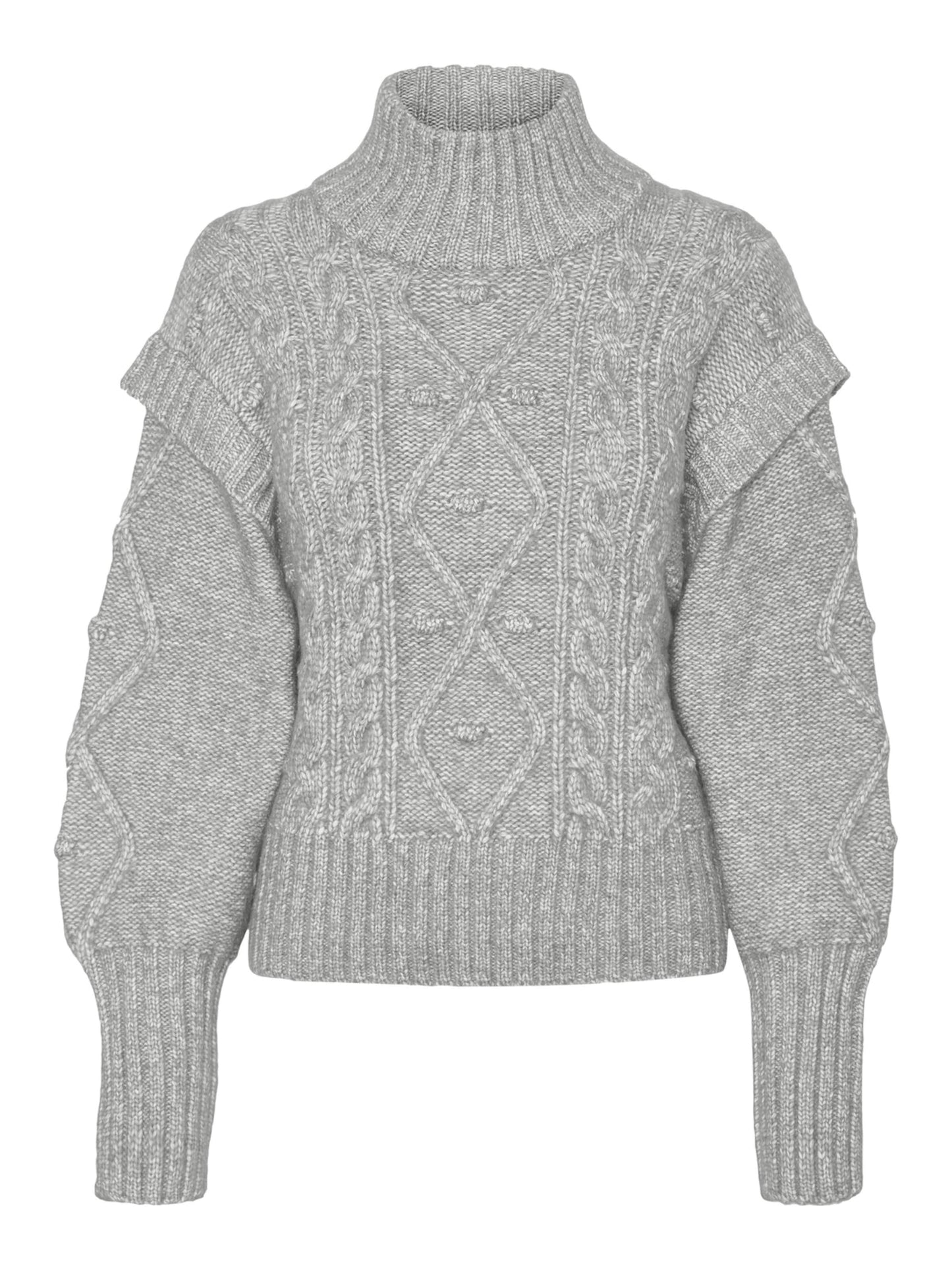 VERO MODA Suéter Feminino Cinza Tamanho Grande