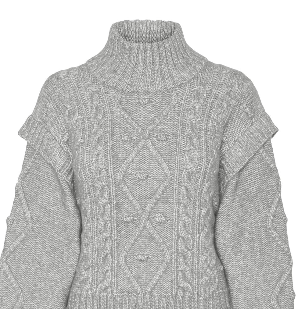 VERO MODA Suéter Feminino Cinza Tamanho Grande