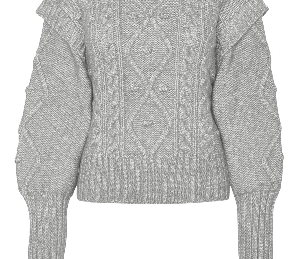 VERO MODA Suéter Feminino Cinza Tamanho Grande