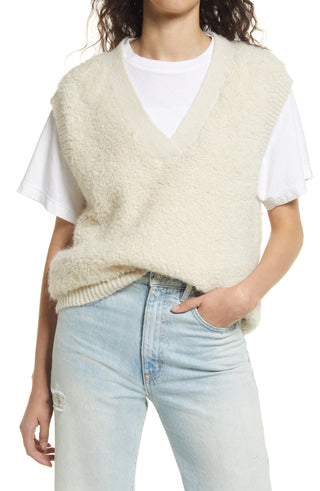 VERO MODA Colete Loopi Fuzzy Feminino Marrom Tamanho P